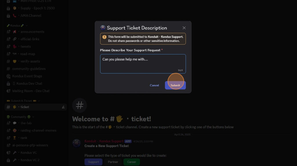 Support Ticket Steps 6